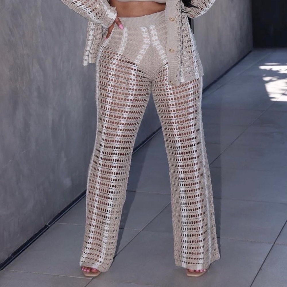 Nichole Lynel Cheochet Pants Beach Cover